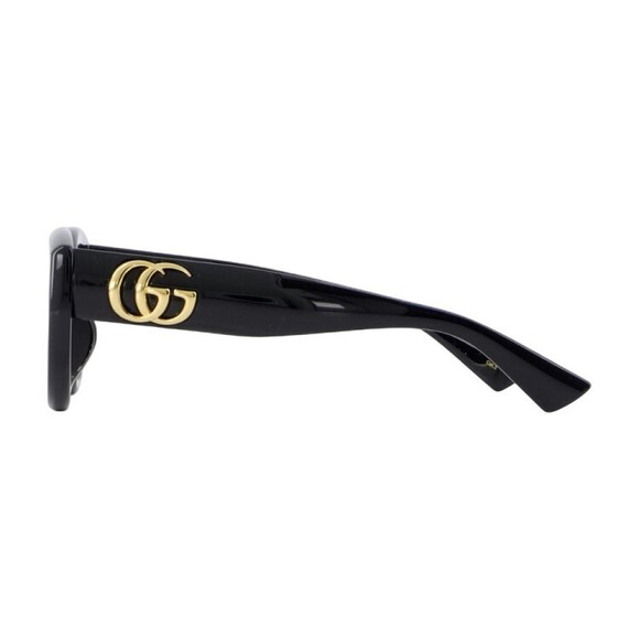 Gucci Oversized Cat-Eye Black Metal Sunglasses With Gold...
